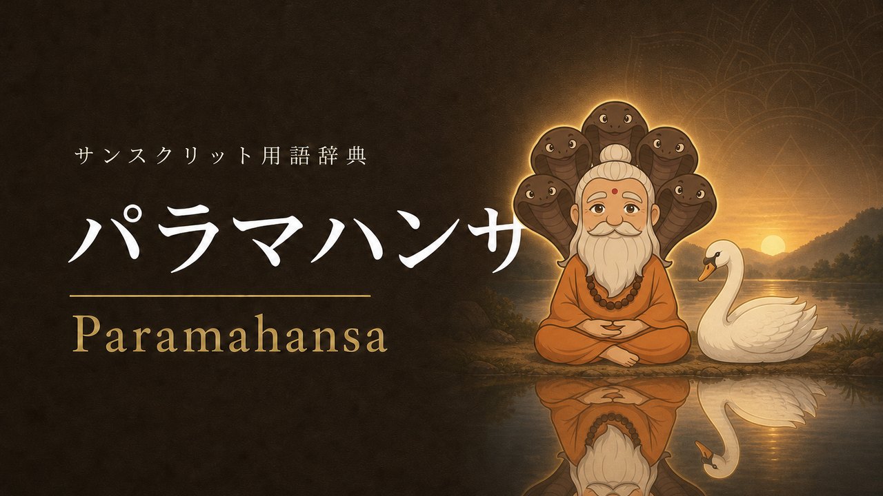 パラマハンサ (Paramahansa・最高の白鳥) の意味を表すイラスト (サンスクリット用語辞典)