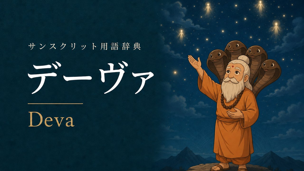 デーヴァ (Deva) の意味を表すイラスト (サンスクリット用語辞典)