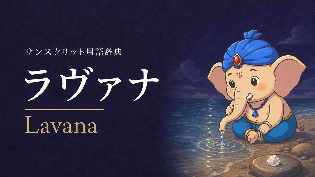 ラヴァナ (Lavana・塩辛味) の意味を表すイラスト (サンスクリット用語辞典)