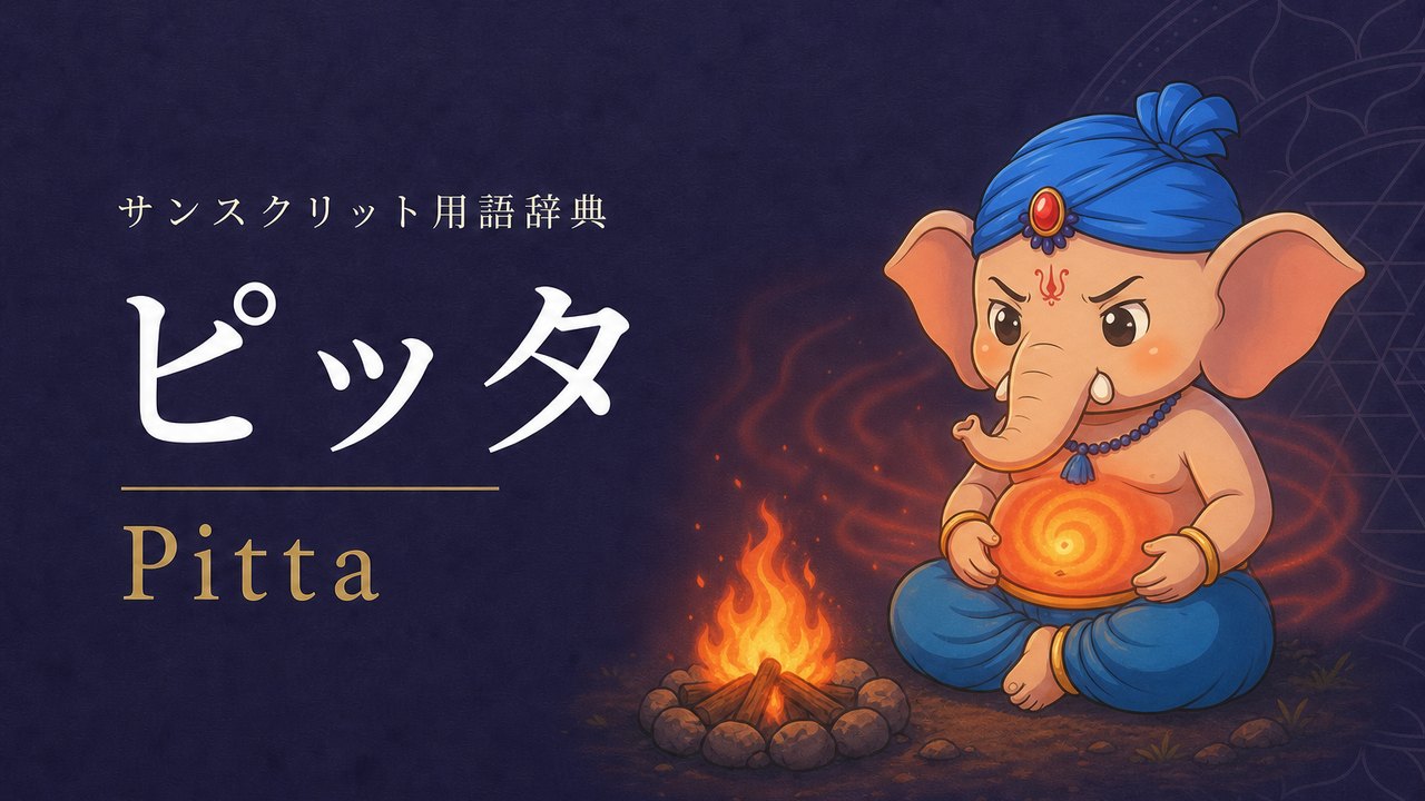 ピッタ (Pitta・変化) の意味を表すイラスト (サンスクリット用語辞典)