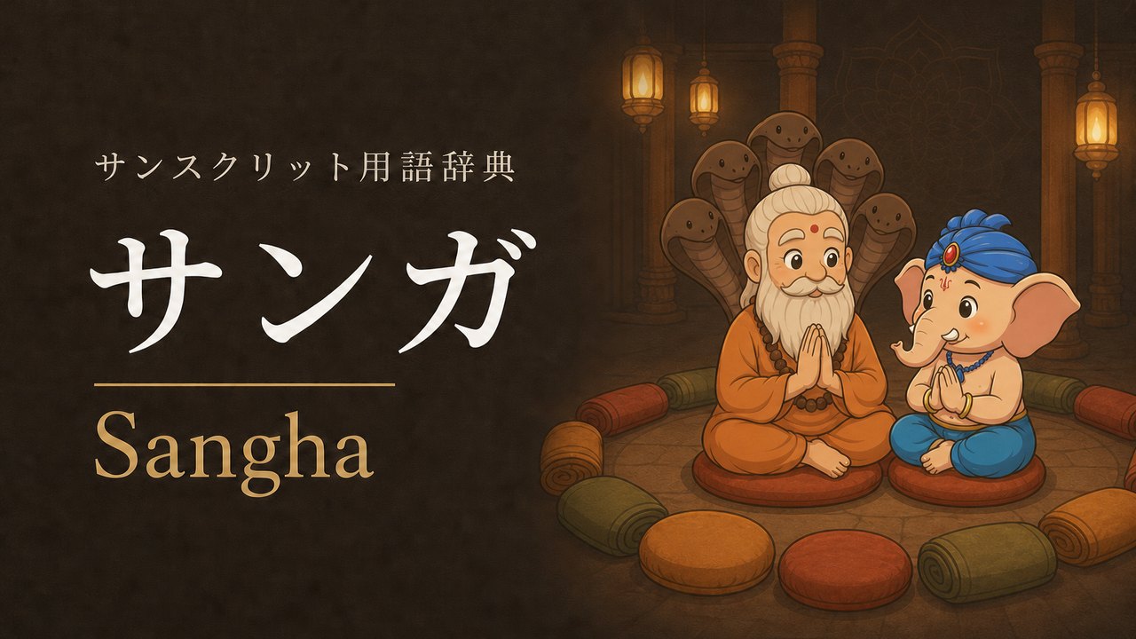 サンガ (Sangha・集まり) の意味を表すイラスト (サンスクリット用語辞典)