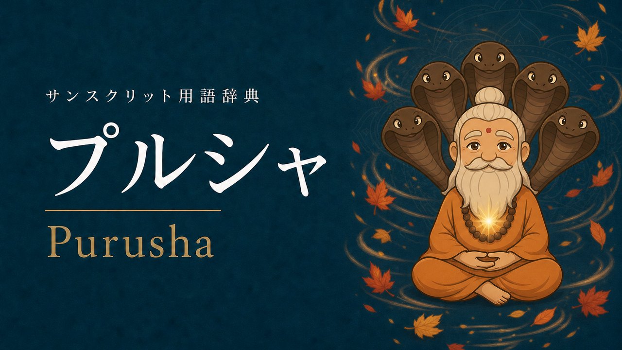 プルシャ (Purusha・宇宙的な自己) の意味を表すイラスト (サンスクリット用語辞典)