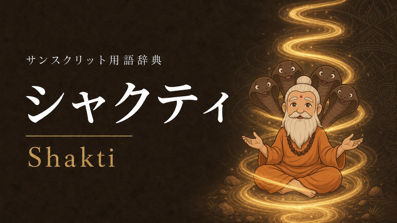 シャクティ (Shakti・大いなる神聖な母) の意味を表すイラスト (サンスクリット用語辞典)