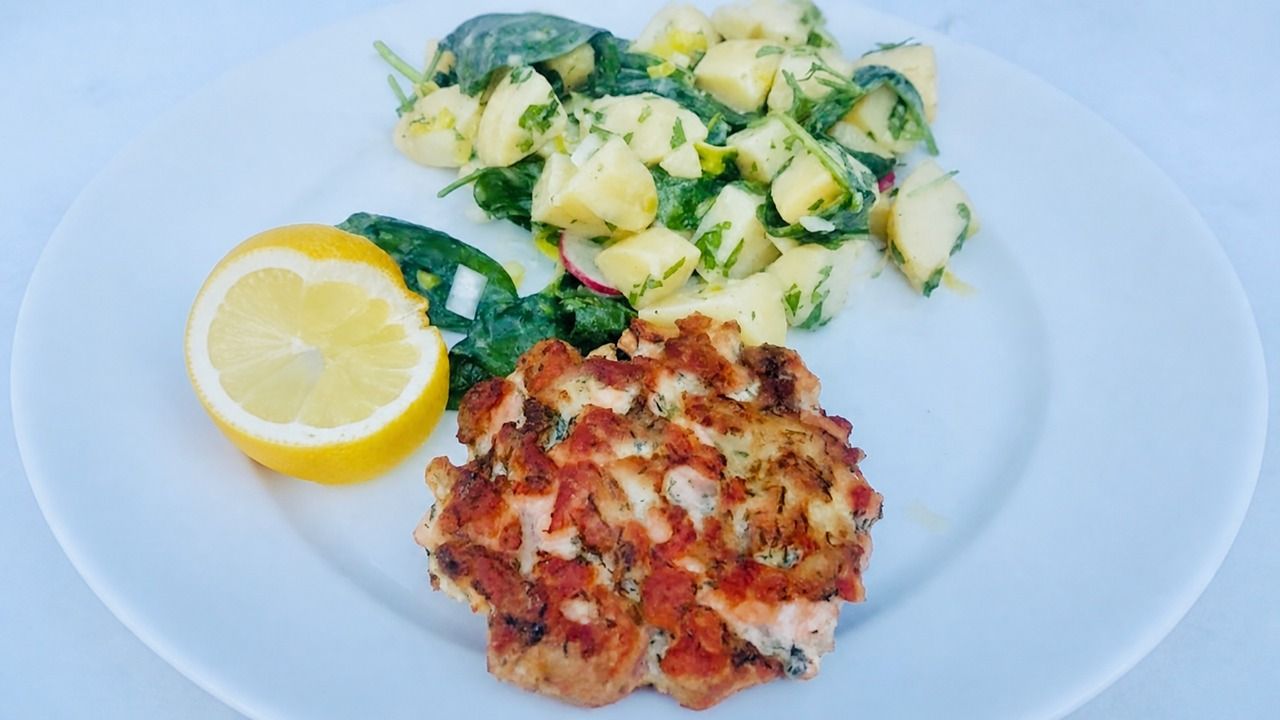Fiskburgare med potatissallad