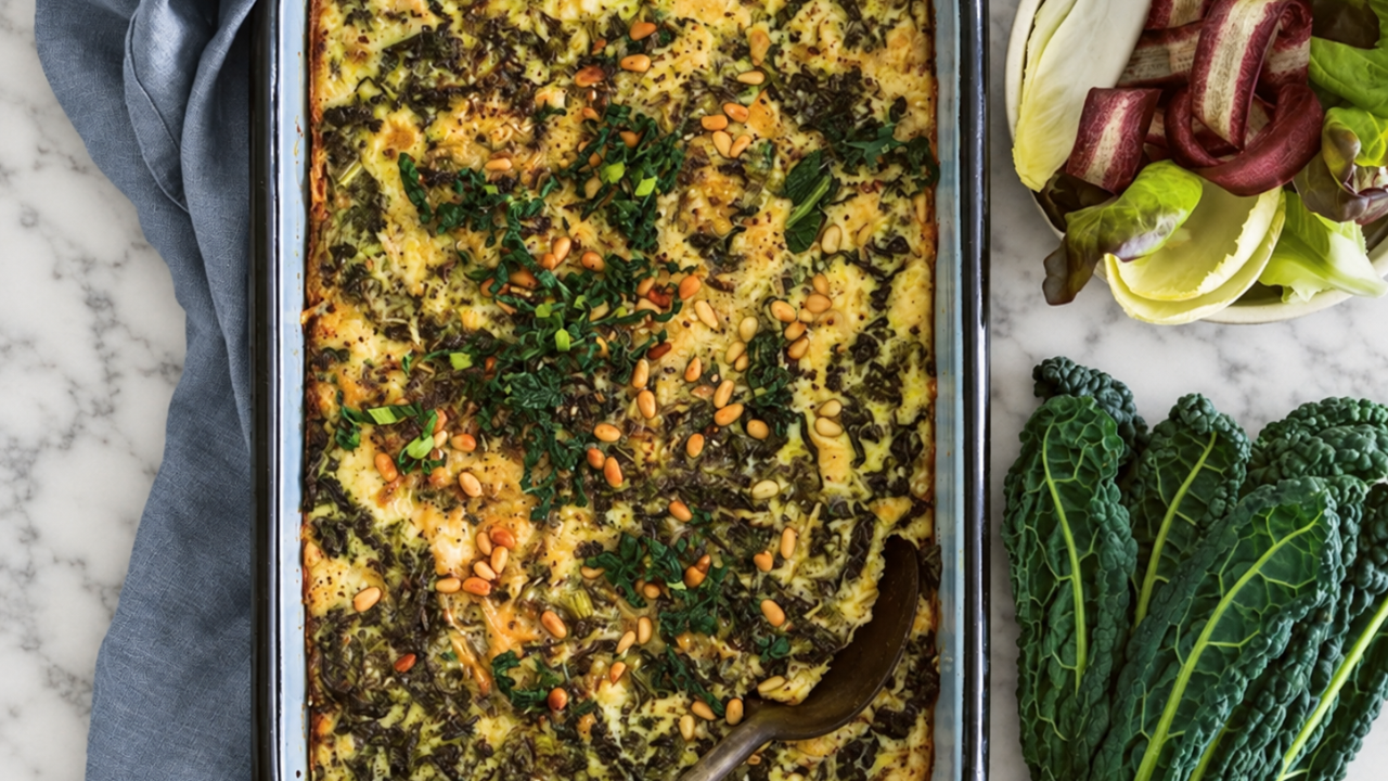 Svartkåls- eller grönkålsfrittata i ugn