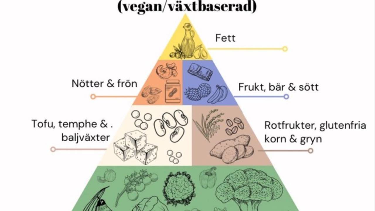 Matpyramid för växtbaserad kost
