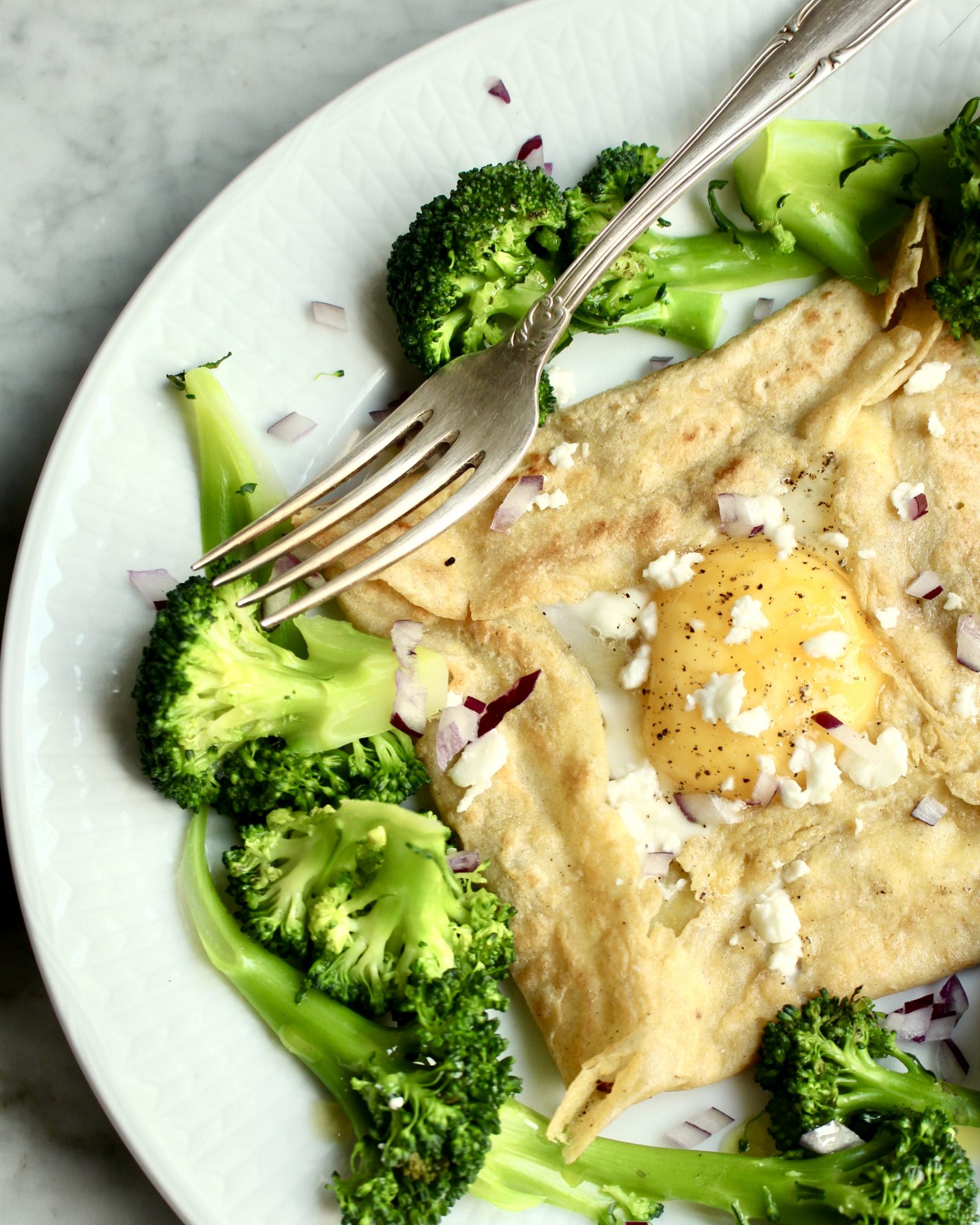 Galetter med potatis, ägg och broccoli
