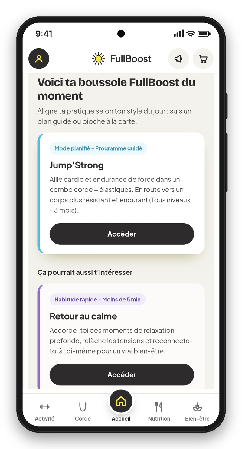 La boussole propose un programme et une habitude rapide