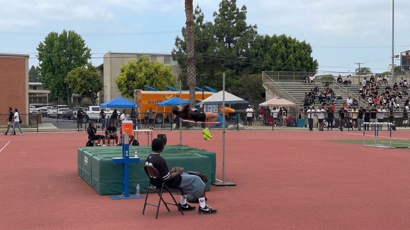 Miah soars over the high jump bar