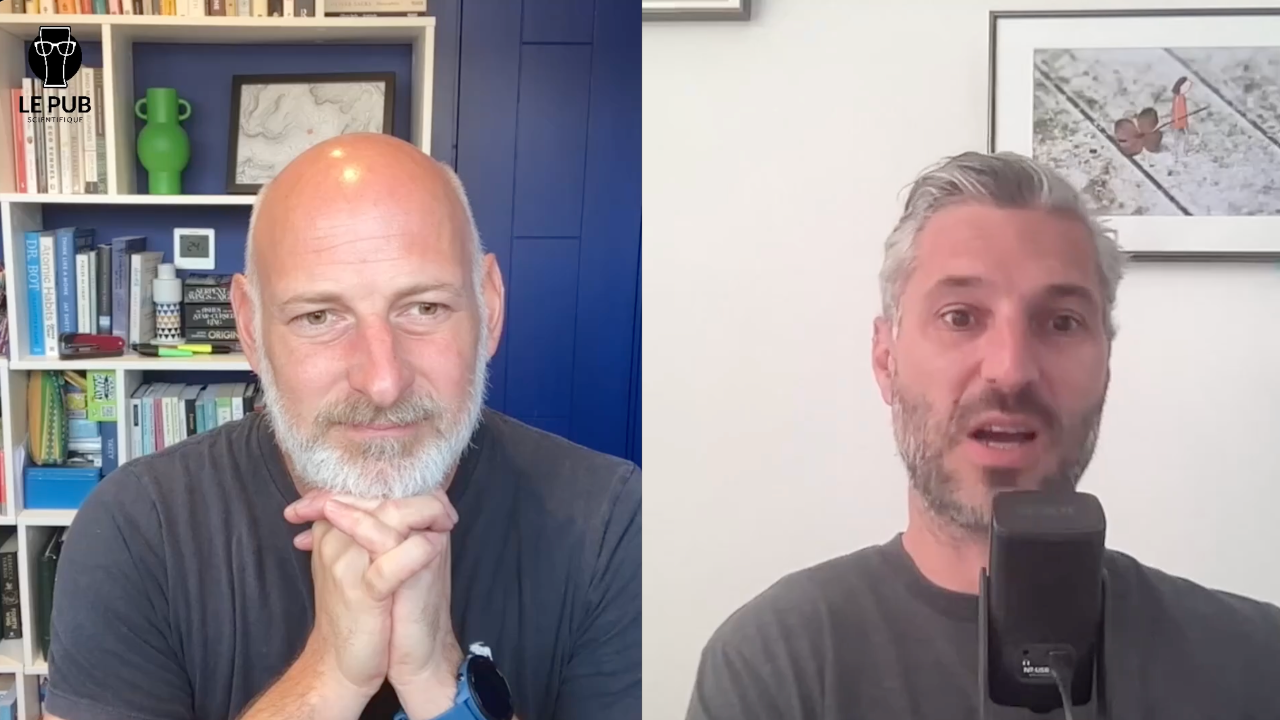 Tim Beames and Bart van Buchem recording the Le Pub Scientifique Pain Podcast
