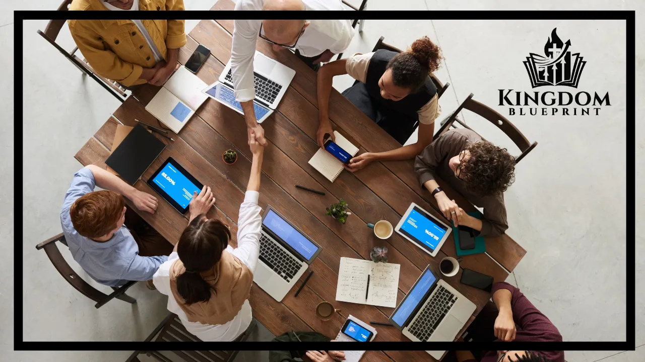 Project Managing at Table | Business Meeting | Kingdom Blueprint Business