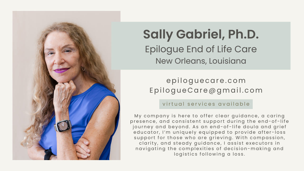 Epilogue End of Life Care - Sally Gabriel, Ph.D.