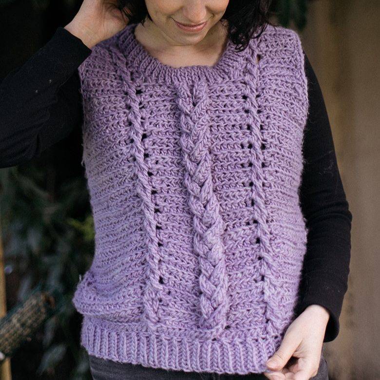 chaleco trenzado crochet