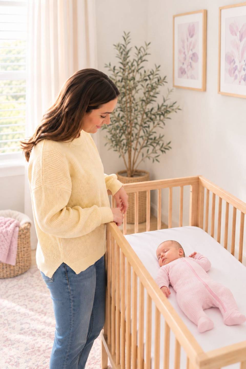 Parent rocking baby back to sleep during a nap