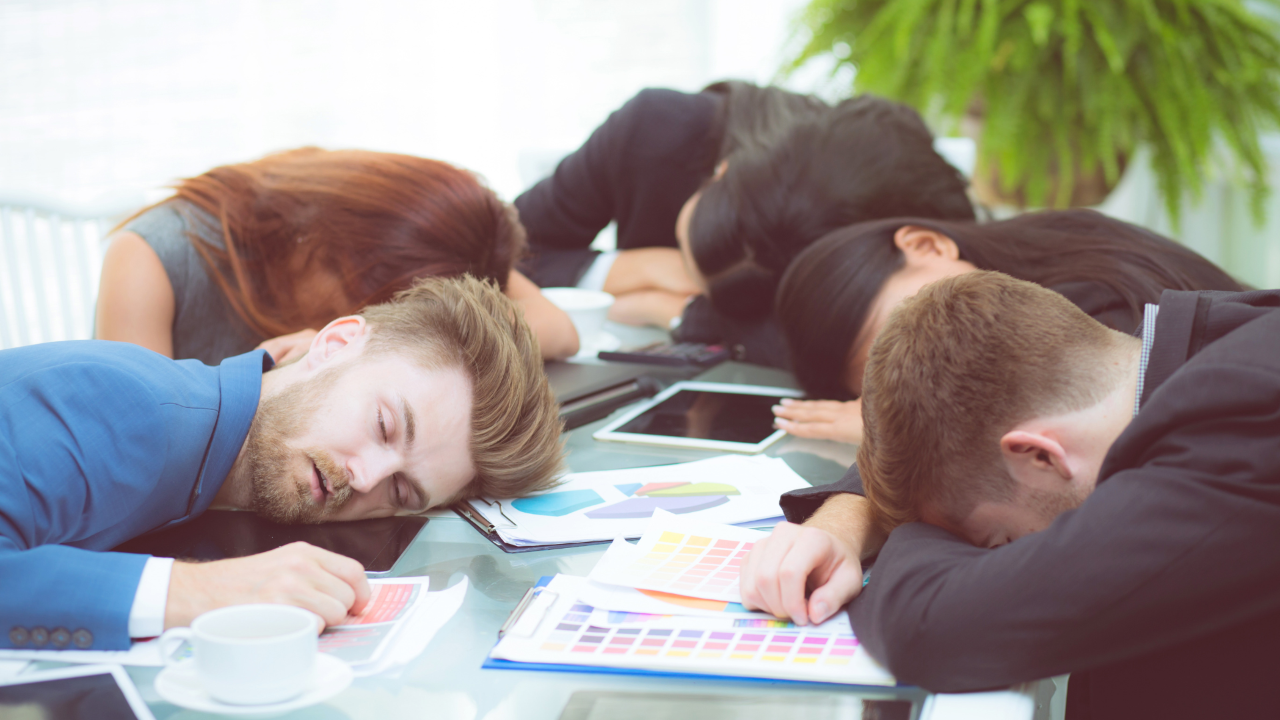 People asleep in a presentation