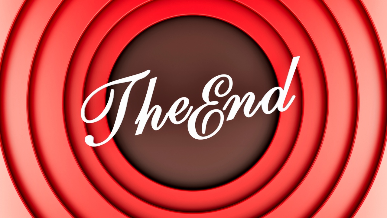 "The End" written in curly font