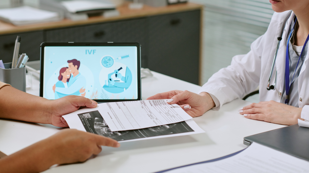 Fertility consultation reviewing ovarian health, egg production, and reproductive treatment planning