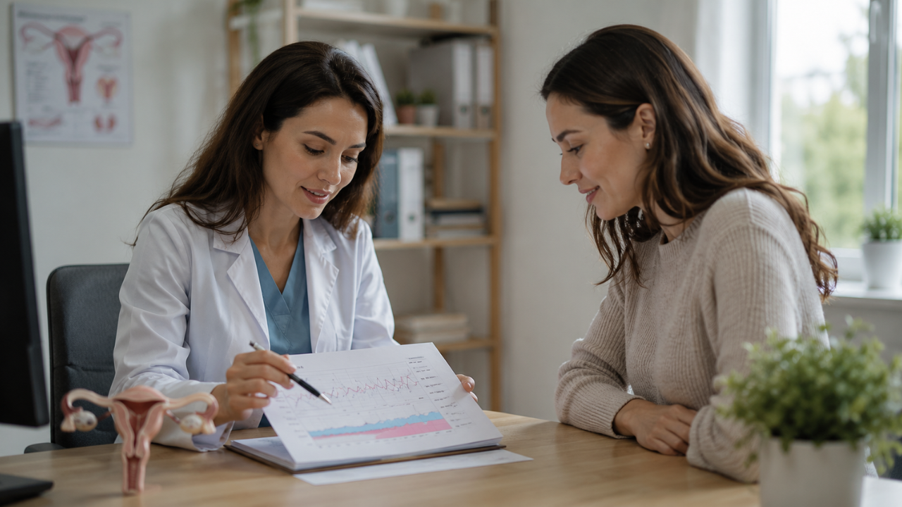 Fertility consultation about luteal phase defect and fertility while reviewing cycle tracking data
