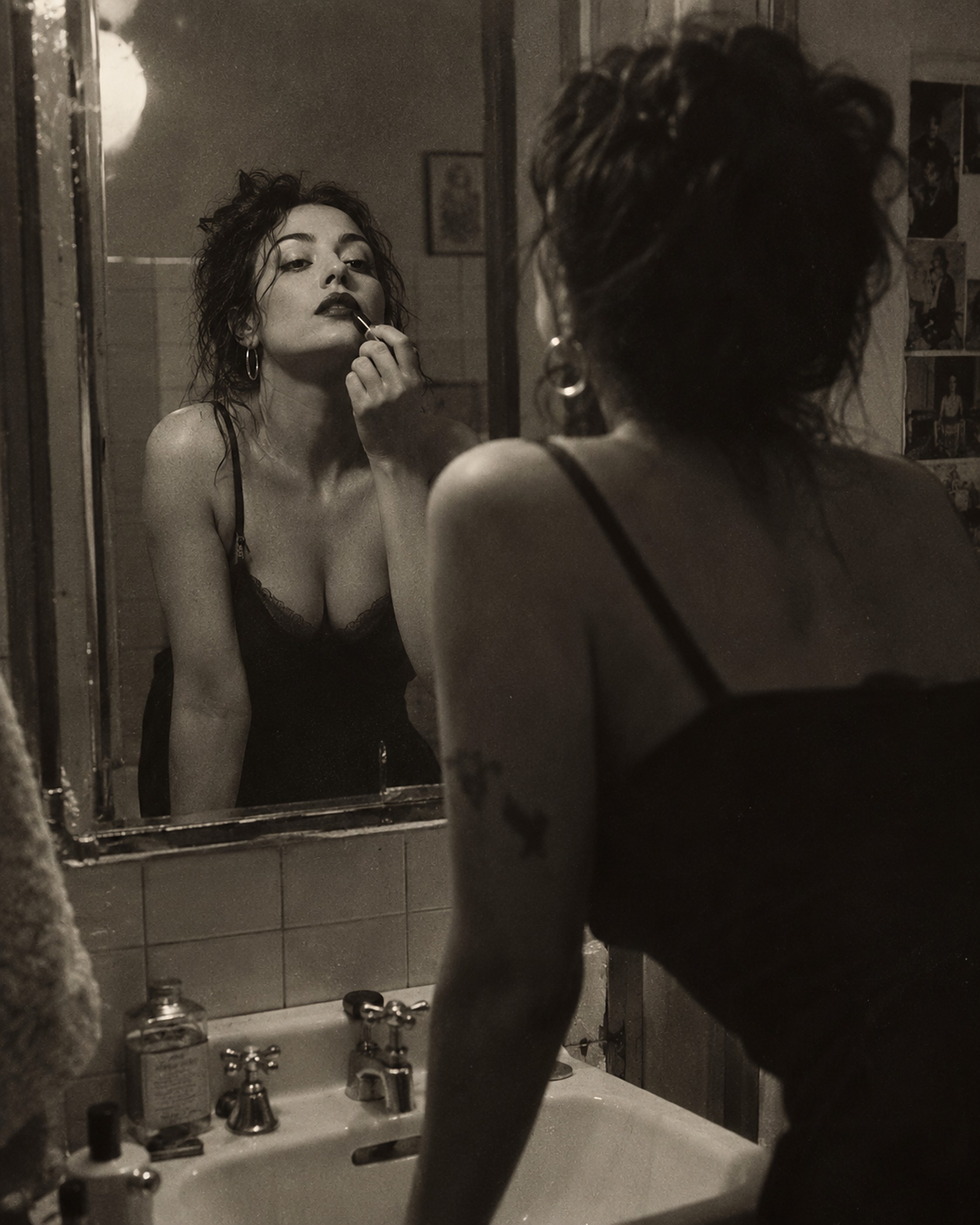 Lipstick writing on a mirror