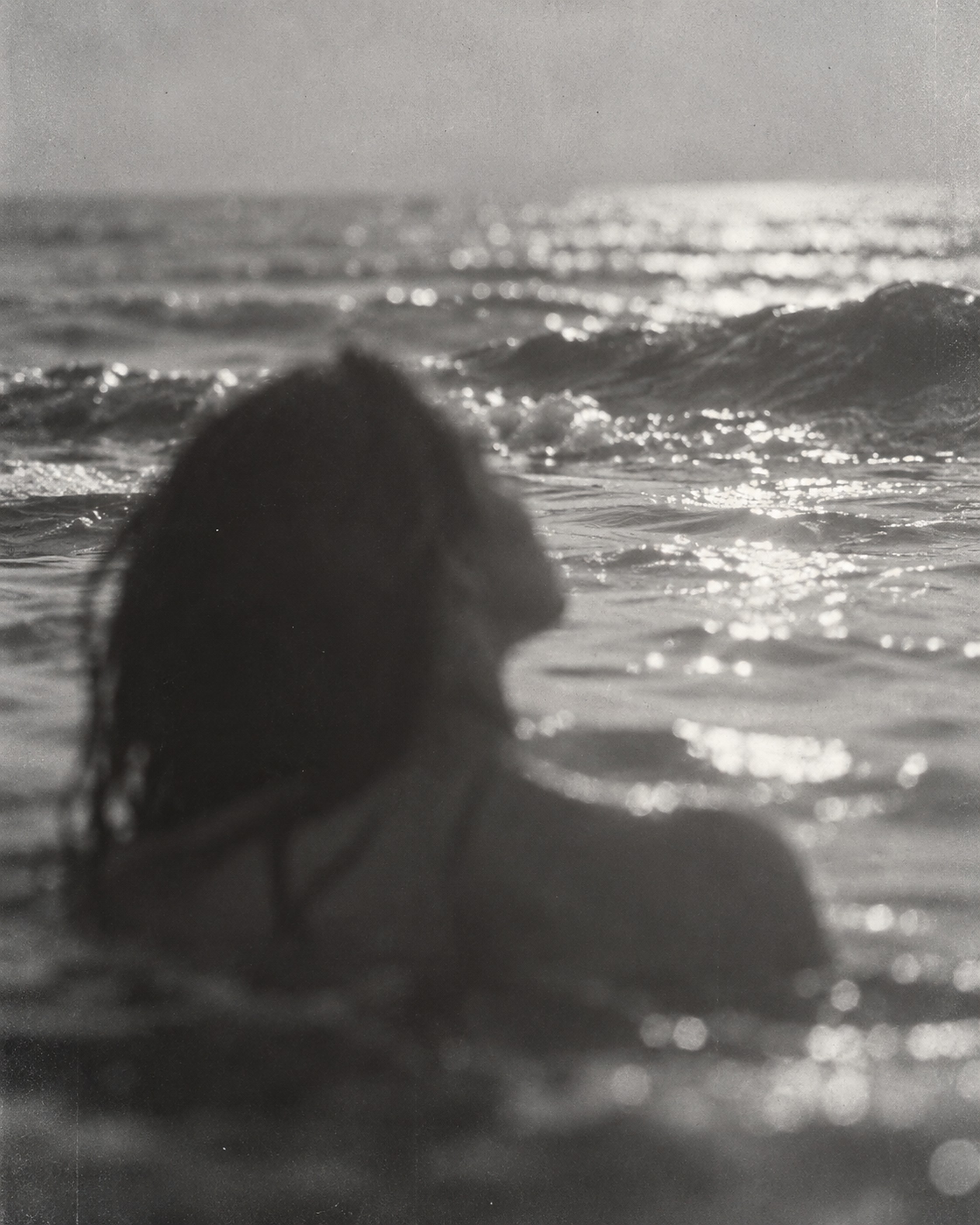A head just above the water