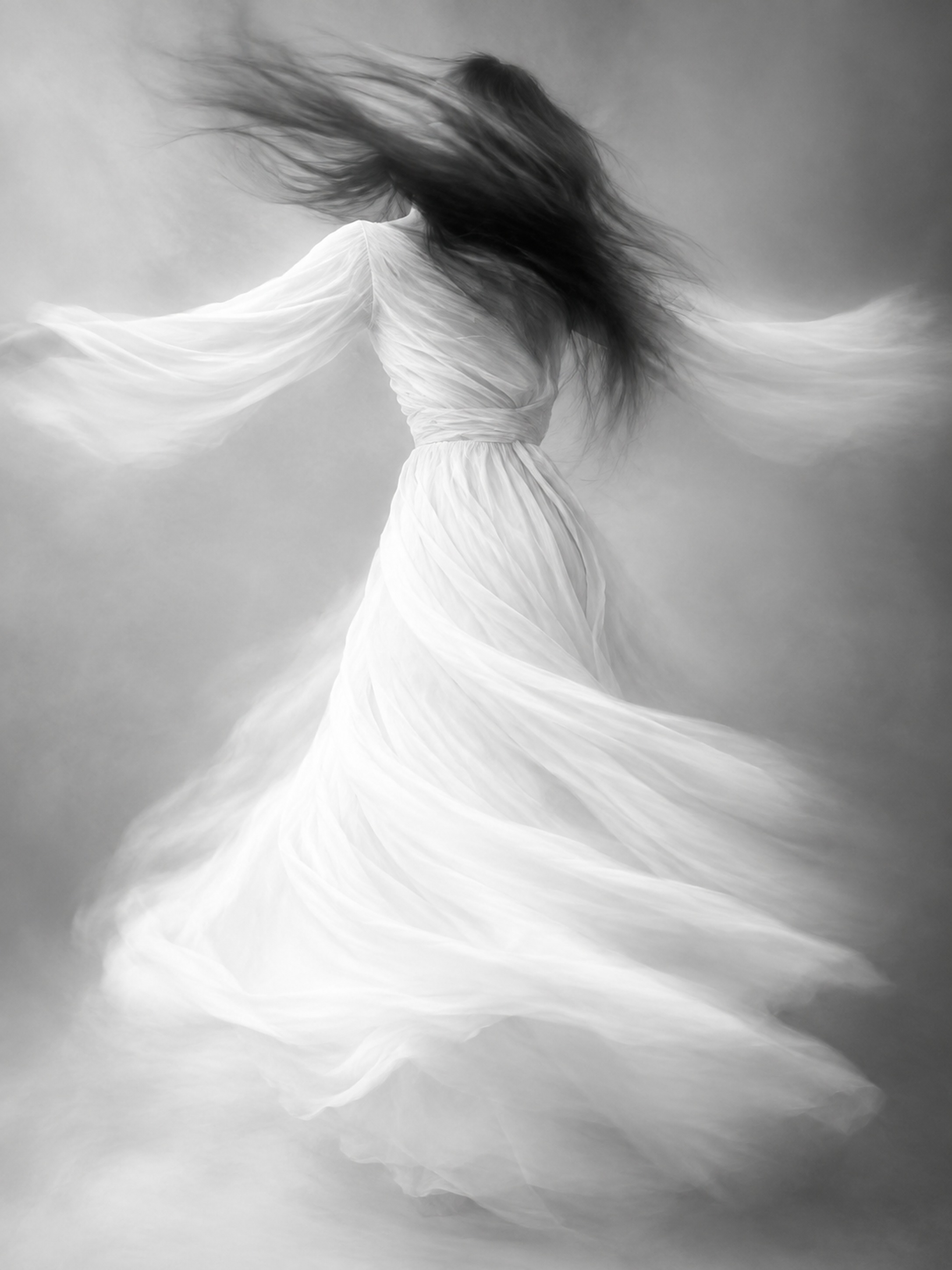 A dancer blurred in motion