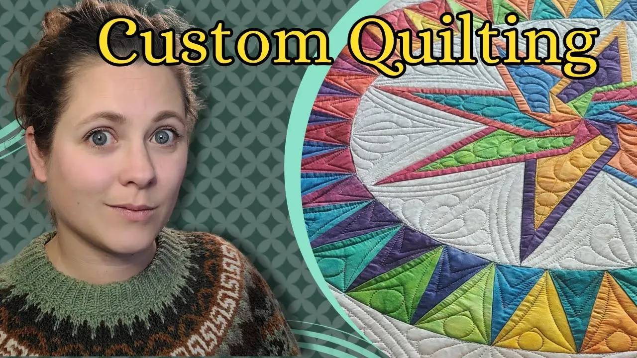 Custom Quliting a Be Colourful Quilt Top