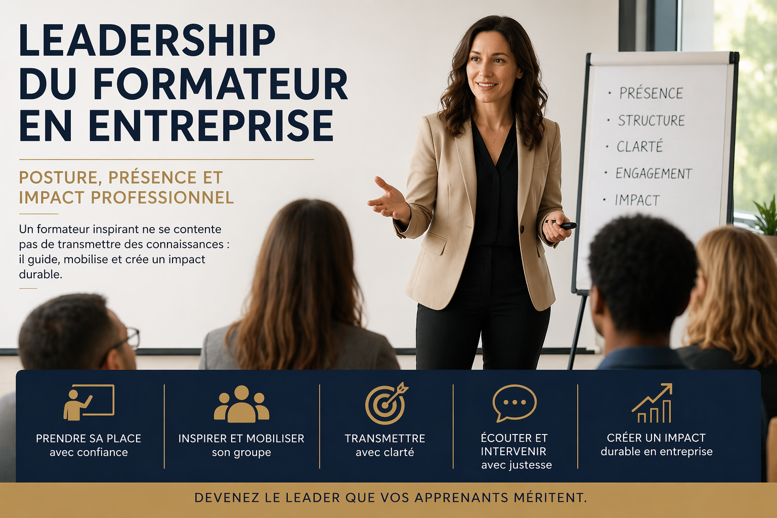 leadership formateur entreprise Québec animation formation professionnelle posture formateur impact et engagement groupe