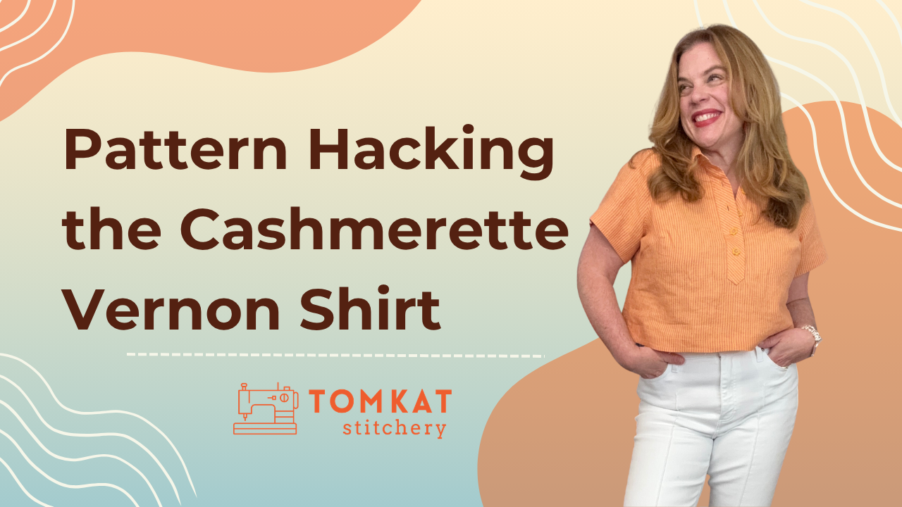 Whitney TomKat Stitchery Cashmerette Vernon Linen shirt pattern hack