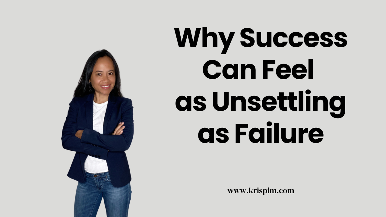 Kris Pim smiling, cover image for a post about fear of success