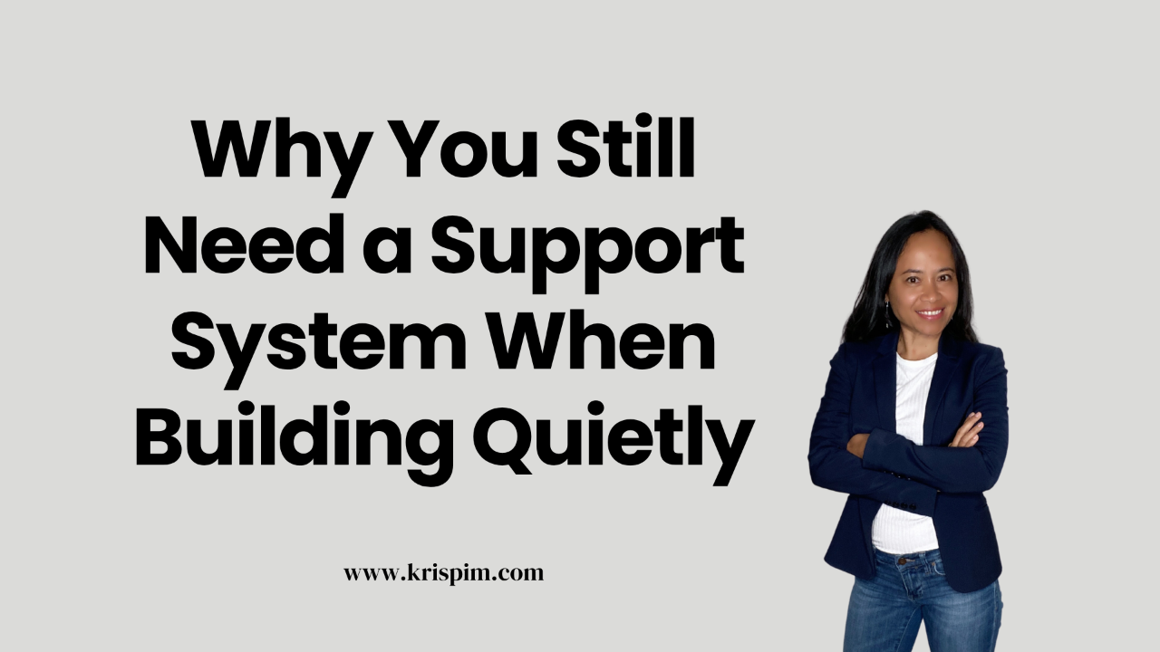 Kris Pim in business casual attire, cover image for a post about building a support system
