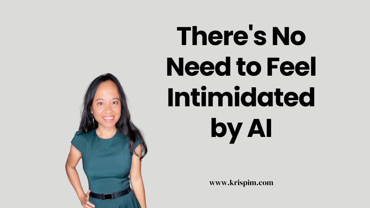 Kris Pim in business casual attire, cover image for a post about embracing AI