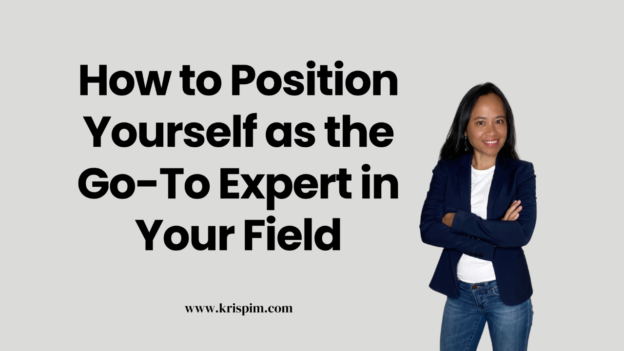 Kris Pim standing confidently, cover image for a post about becoming a go-to expert