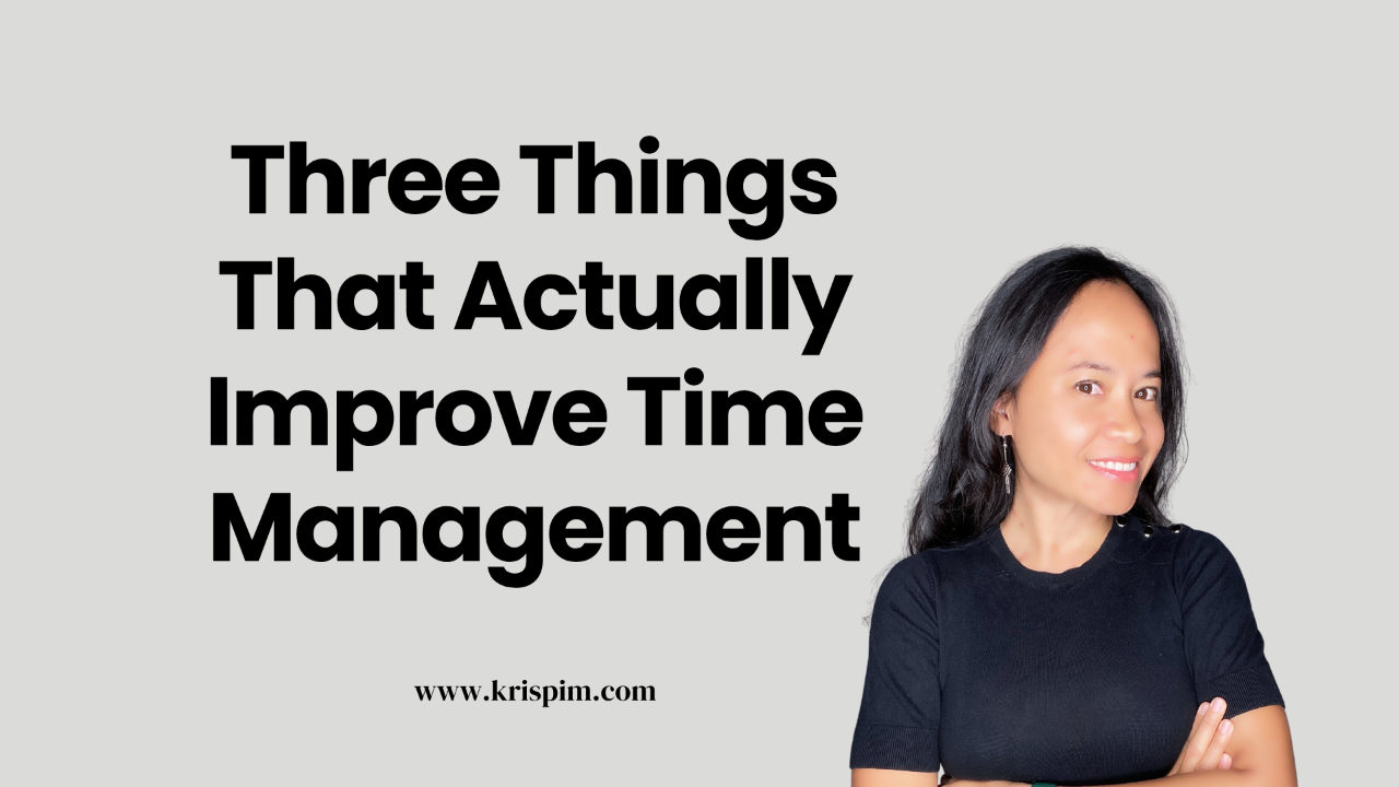 Kris Pim smiling, cover image for a post about improving time management