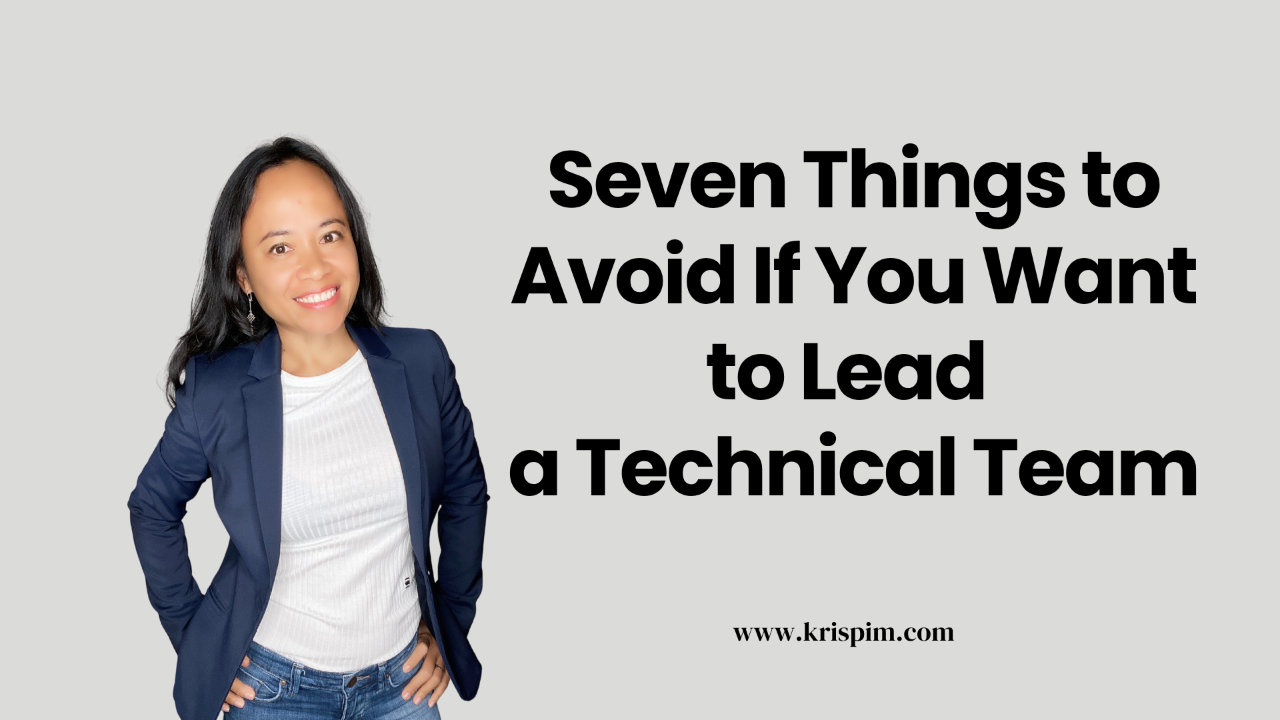 Kris Pim standing confidently, cover image for a post about technical leadership