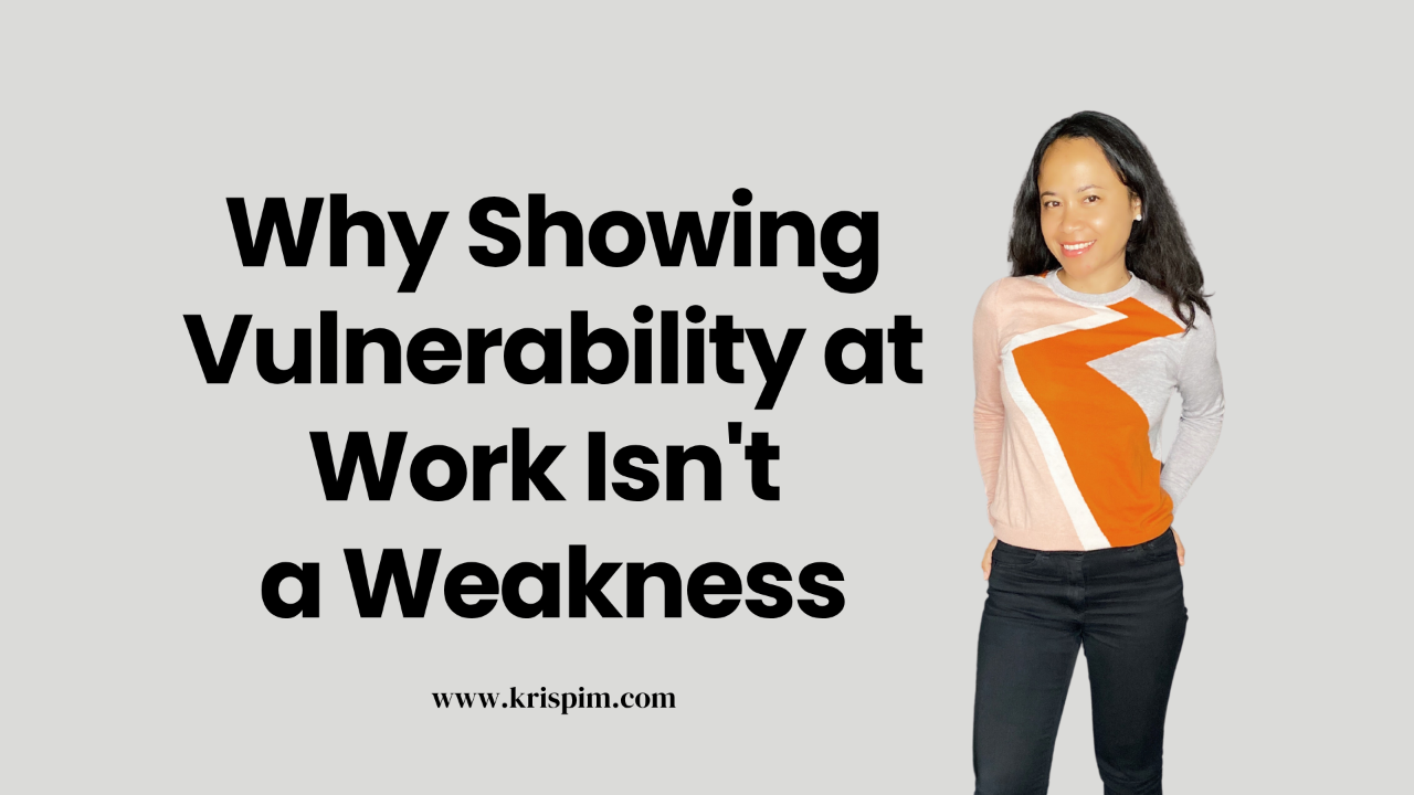 Kris Pim standing confidently, cover image for a post about vulnerability at work