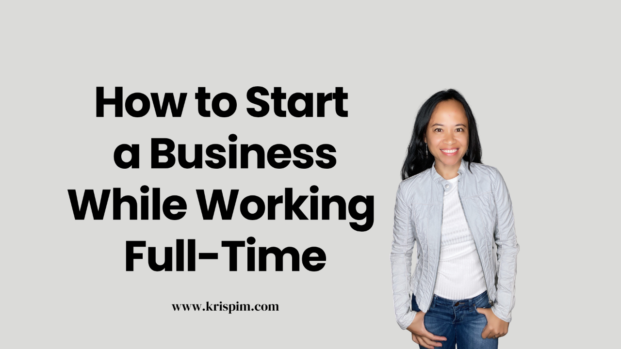 Kris Pim standing confidently, cover image for a post about starting a business while employed
