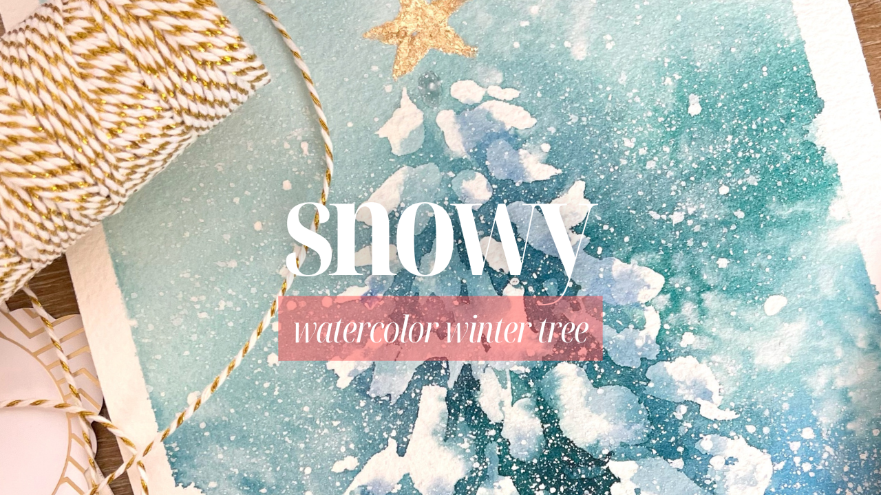 watercolor christmas tree card tutorial
