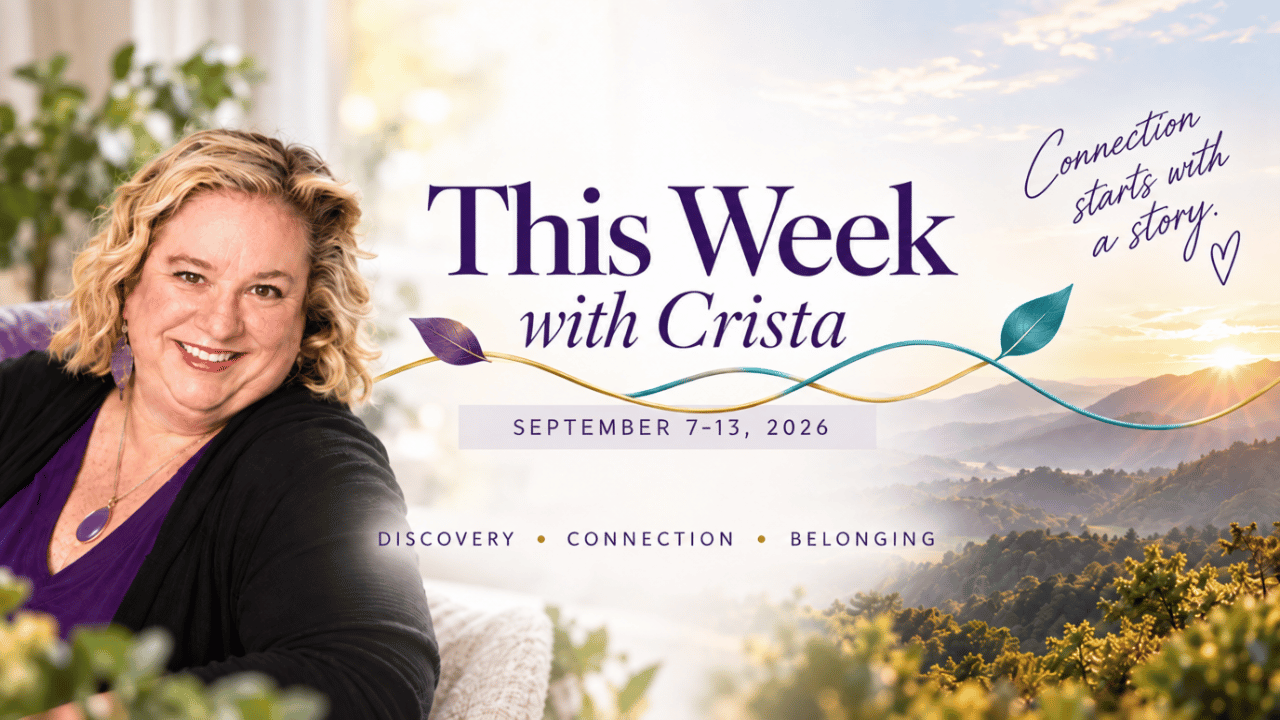 This Week with Crista banner for September 7–13, 2026, featuring family history tools and resources.