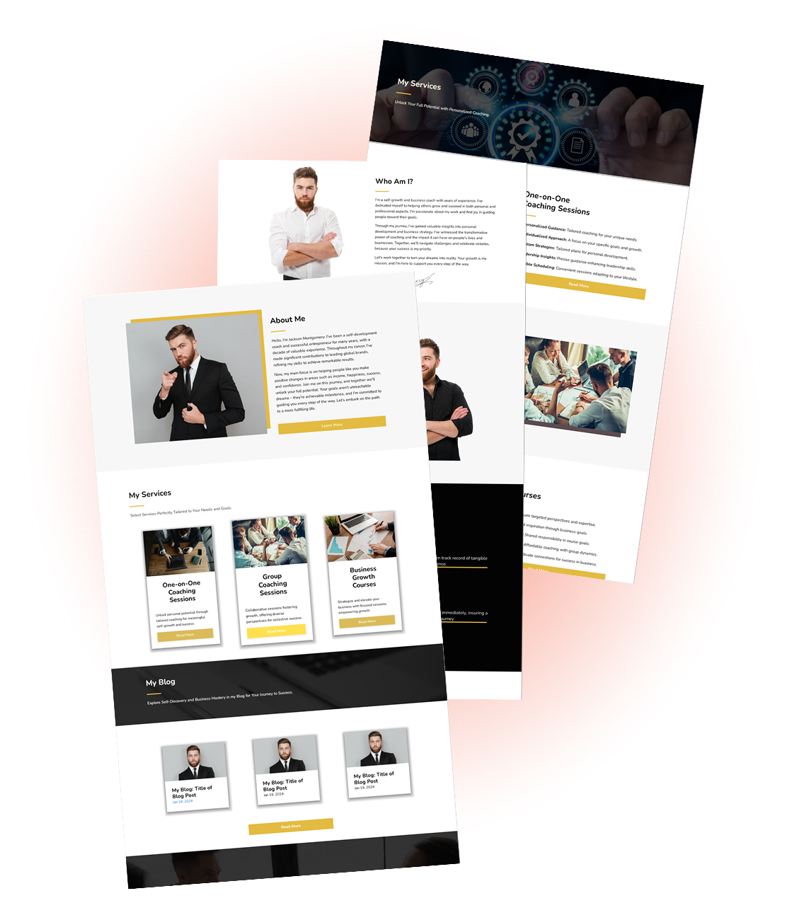 Pages of the Jackson Montgomery template