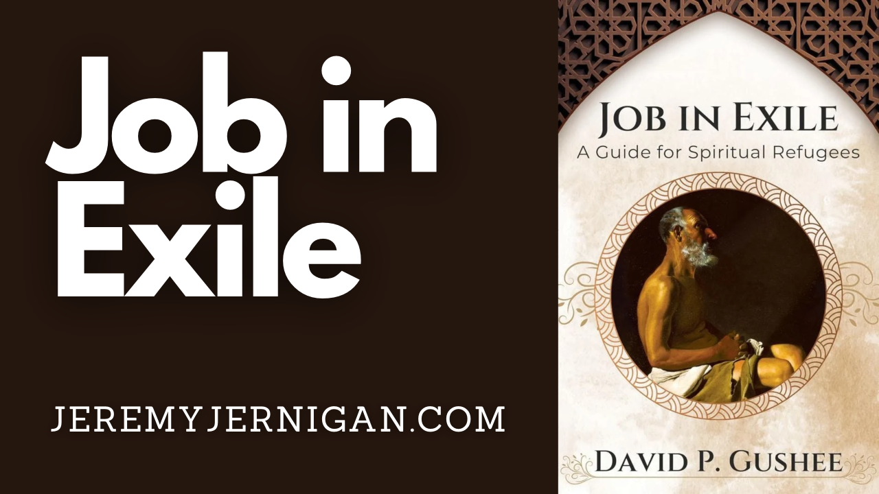 Job in Exile series graphic with the book cover of Job in Exile: A Guide for Spiritual Refugees by David P. Gushee