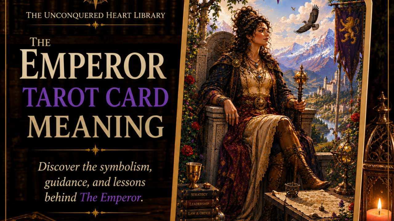 The Emperor Tarot Card Meaning featuring the Emperor from the Unconquered Heart Tarot