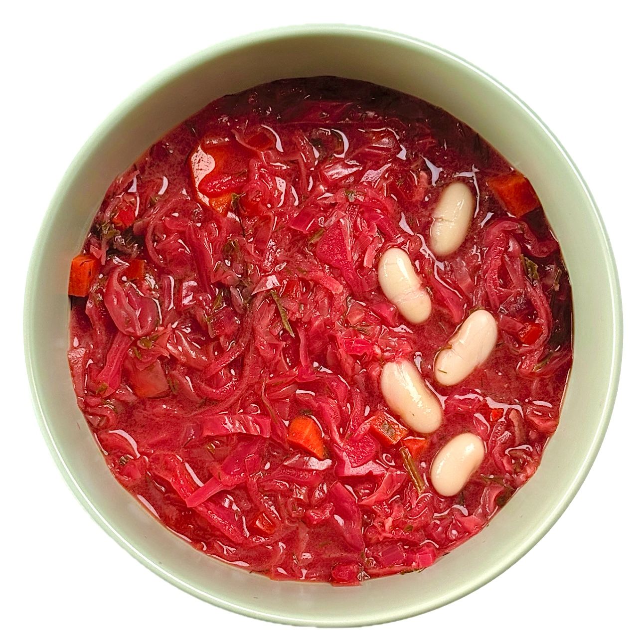 A bowl of plant-based soup