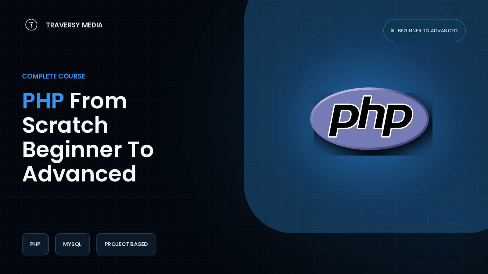 PHP From Scratch Beginner To Advanced course cover