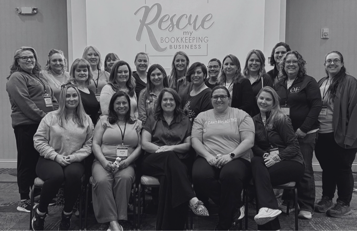 A room full of women bookkeeping firm owners with Stephanie Manley at a Rescue My Bookkeeping Business CEO Weekend