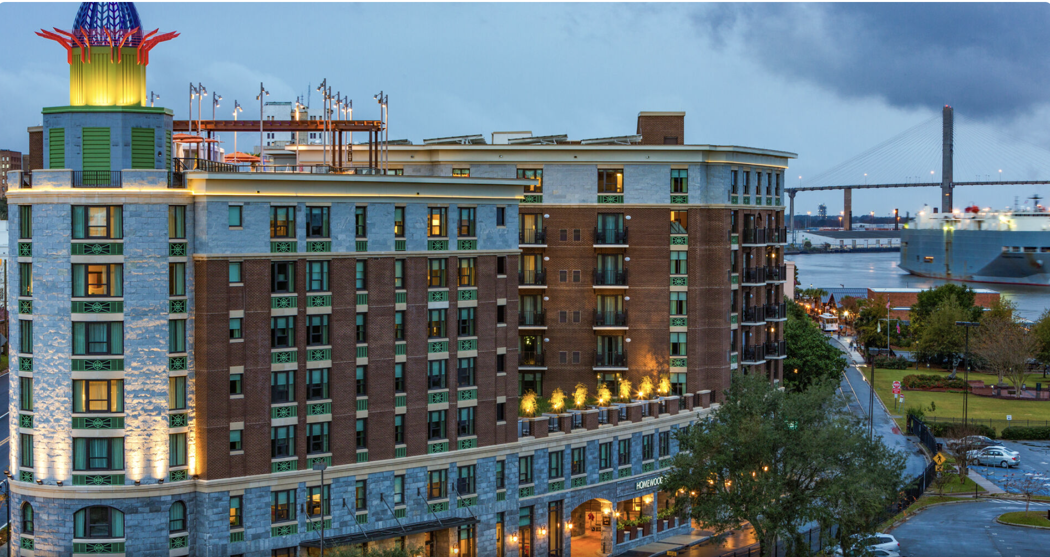 Homewood Suites hotel on the Savannah riverfront, home base for 2027 CEO Weekends
