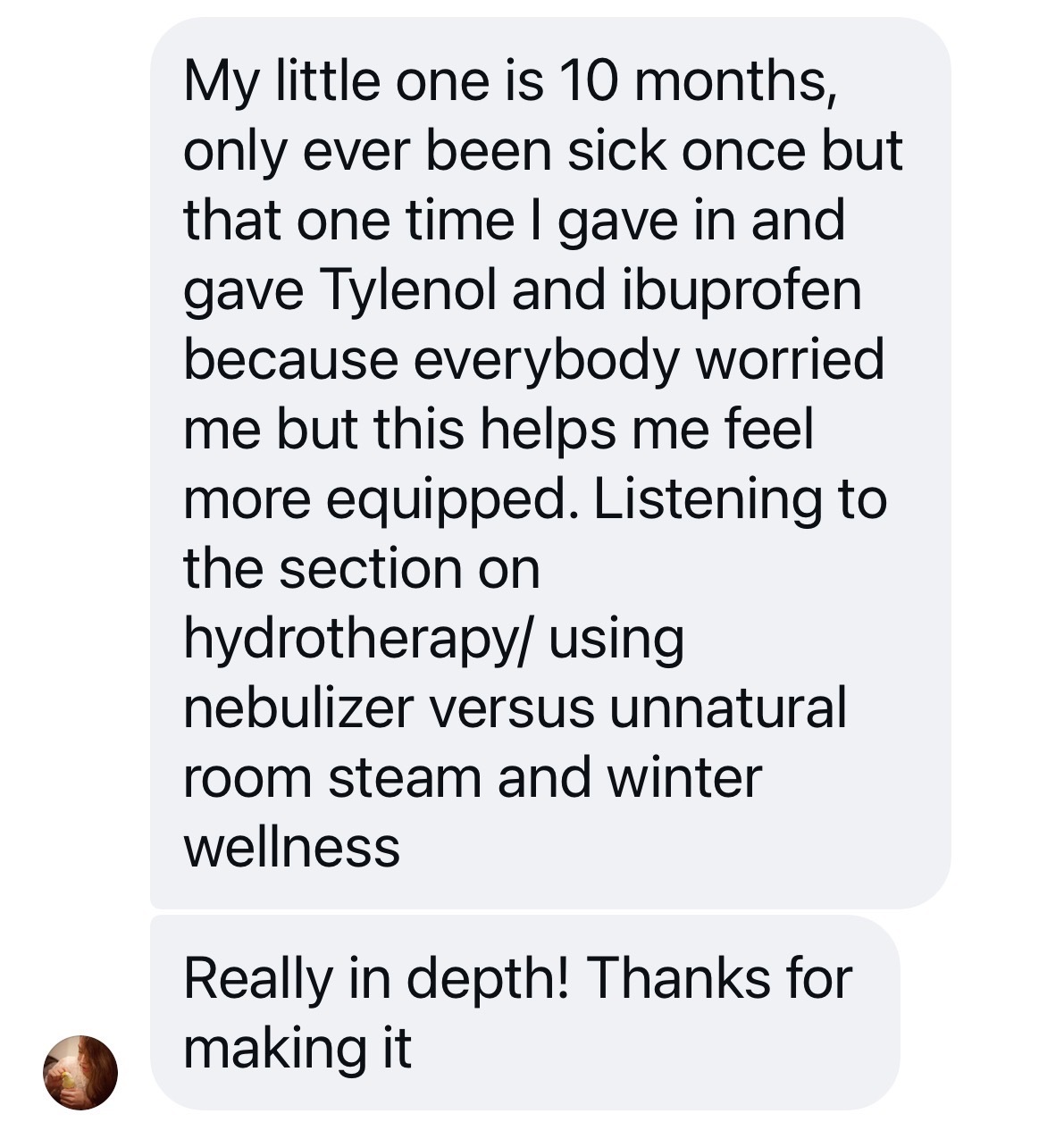 Message from a mother inside Mama's Medicine Chest