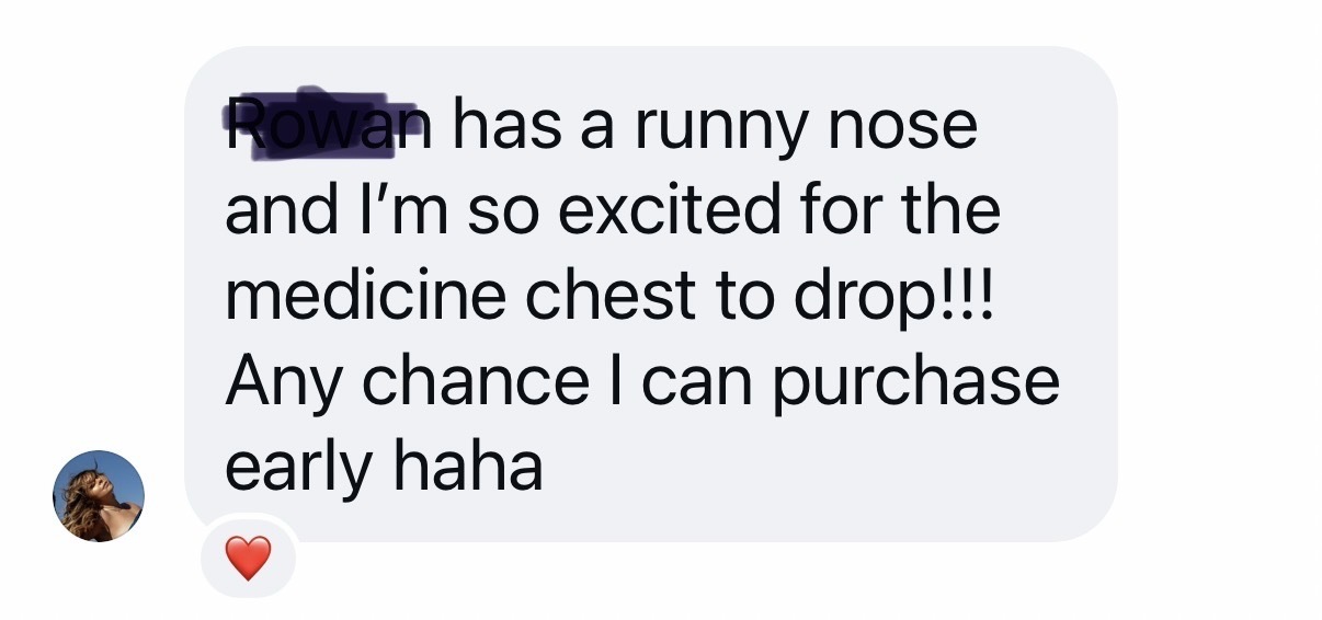Message from a mother inside Mama's Medicine Chest