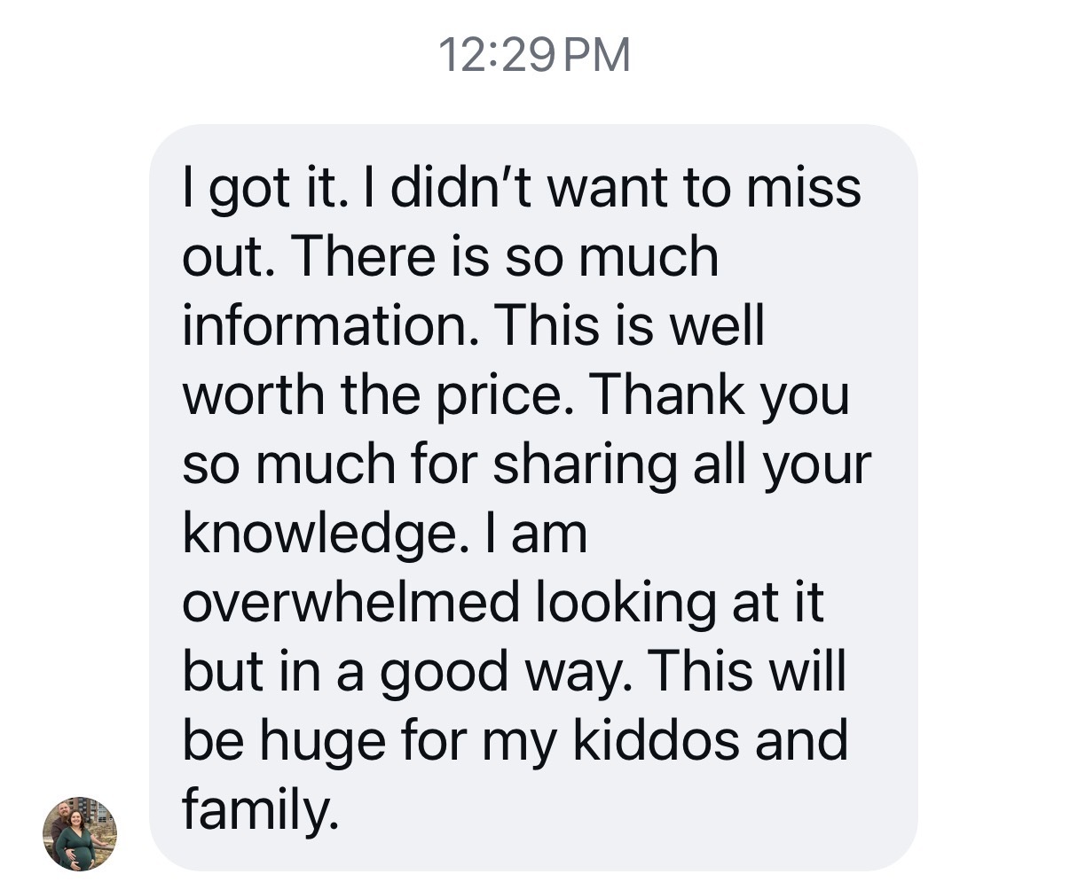 Message from a mother inside Mama's Medicine Chest