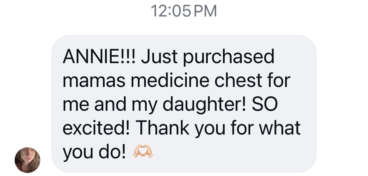 Message from a mother inside Mama's Medicine Chest