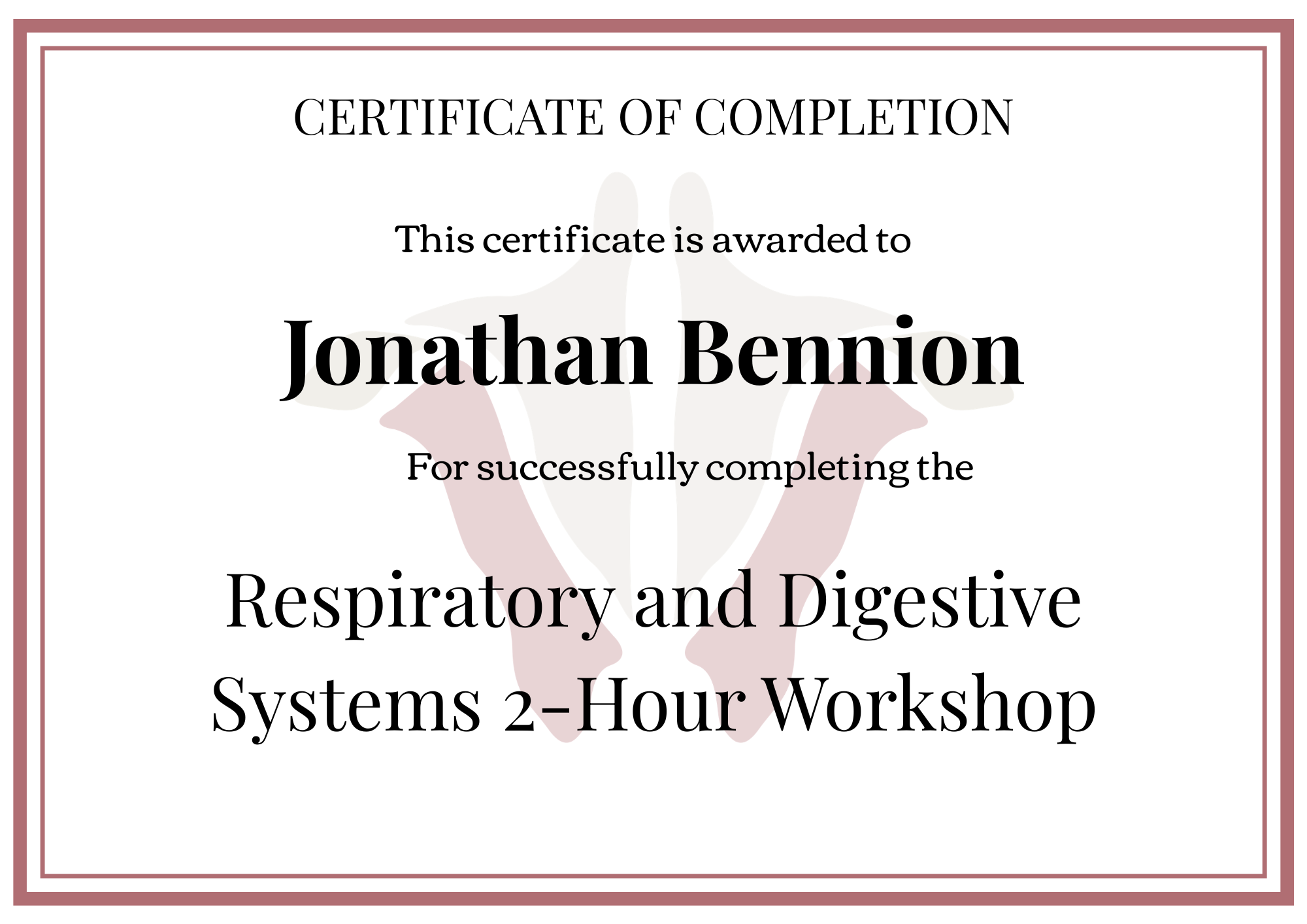 Institute of Human Anatomy Digital Certificate 